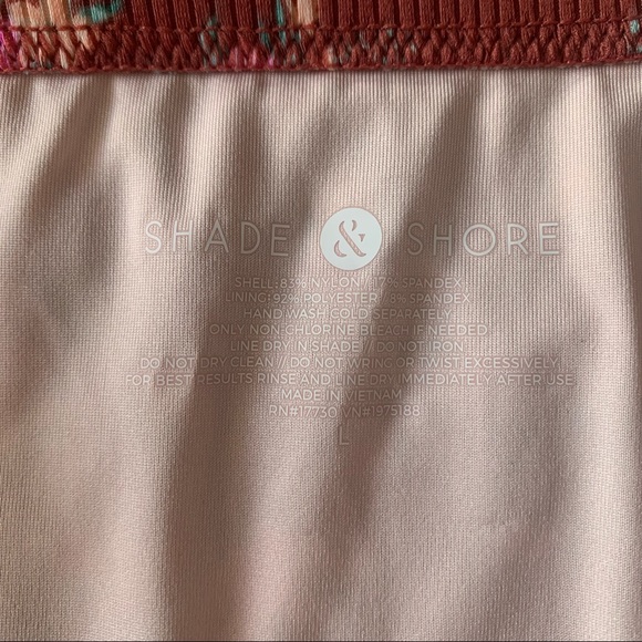 Shade & Shore Mahogany Floral Print Bikini Bottoms Size Large - Picture 6 of 6